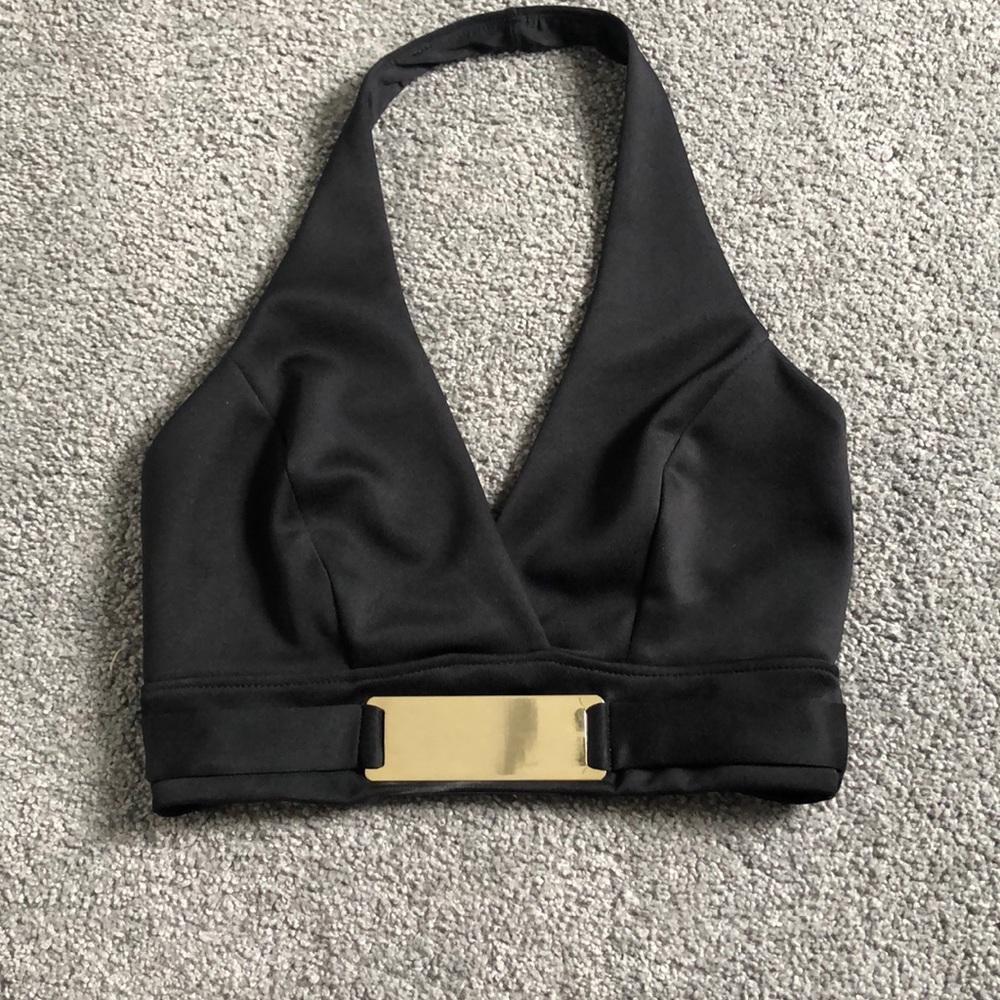Bebe black crop top